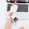 Candy Color Fluorescent Knit Short Solid Skull Halloween Gloves Arm
