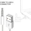 Car MP3 3.5mm Male AUX Audio Socket Jack to USB 2.0 Female Converter Car MP3 3.5mm Male AUX Audio Socket Jack to USB 2.0 Female Converter