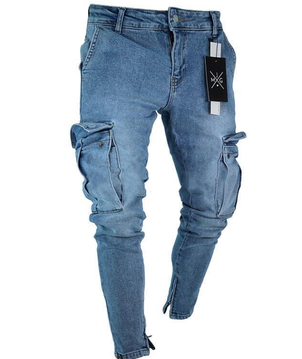 Cargo Hole Denim Jeans Men Cargo Hole Denim Jeans Men