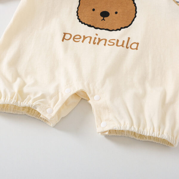 Cartoon Bear Print Baby Short Sleeve Rompers Cartoon Bear Print Baby Short Sleeve Rompers
