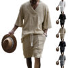 Casual Jacquard Suits Summer V-neck Short-sleeved T-shirt Casual Jacquard Suits Summer V-neck Short-sleeved T-shirt