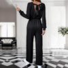 Casual Long Sleeve Solid Color Autumn Jumpsuit Women Casual Long Sleeve Solid Color Autumn Jumpsuit Women