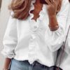 Casual Long Sleeved Ruffled Long-sleeved Blouse for Women Spring Summer Casual Long Sleeved Ruffled Long-sleeved Blouse for Women Spring Summer