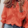 Casual Long Sleeved Ruffled Long-sleeved Blouse for Women Spring Summer Casual Long Sleeved Ruffled Long-sleeved Blouse for Women Spring Summer