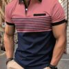 Casual Striped Shirt with Chest Pocket