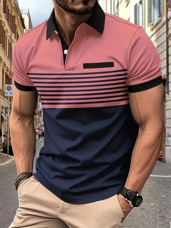 Casual Striped Shirt with Chest Pocket