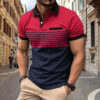 Casual Striped Shirt with Chest Pocket
