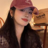 Cherry Embroidered Baseball Cap Soft Top Wide Brim Cover Face Peaked Cherry Embroidered Baseball Cap Soft Top Wide Brim Cover Face Peaked