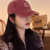 Cherry Embroidered Baseball Cap Soft Top Wide Brim Cover Face Peaked Cherry Embroidered Baseball Cap Soft Top Wide Brim Cover Face Peaked
