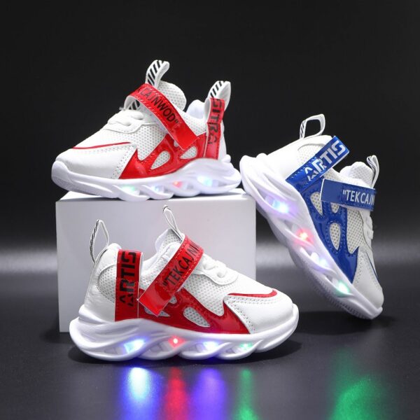 Children's Alphabet Webbing Mesh Breathable Kids Luminous Shoes Casual