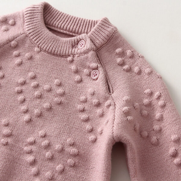 Children's Knitted Love Solid Color Sweater and Pants Set
