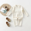 Children's Knitted Love Solid Color Sweater and Pants Set