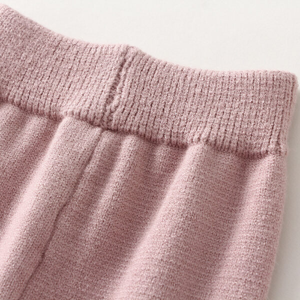 Children's Knitted Love Solid Color Sweater and Pants Set
