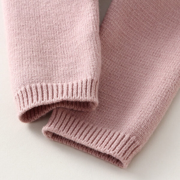 Children's Knitted Love Solid Color Sweater and Pants Set