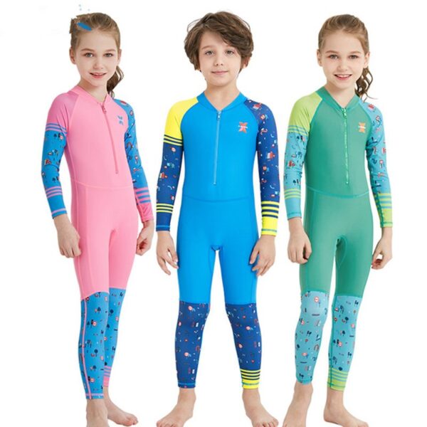 Children's Quick-drying Diving Suit Girls Boys Conjoined Long-sleeved Children's Quick-drying Diving Suit Girls Boys Conjoined Long-sleeved