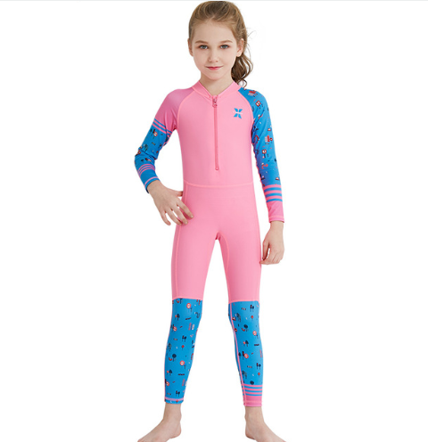 Children's Quick-drying Diving Suit Girls Boys Conjoined Long-sleeved