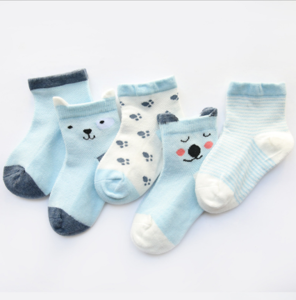 Children's Socks Pack of 5 Colors Breathable Summer Cotton for Boys Children's Socks Pack of 5 Colors Breathable Summer Cotton for Boys