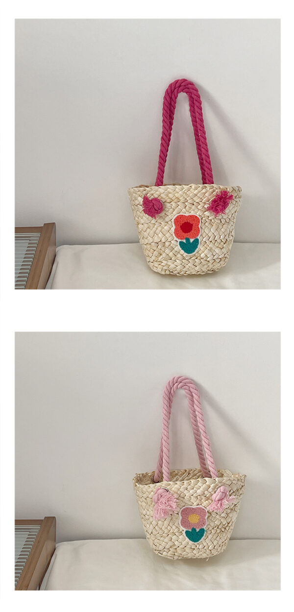 Children's Straw Handmade Knitted Messenger Bag Children's Straw Handmade Knitted Messenger Bag
