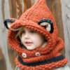 Children's Wool Knit Hat Hand-knitted Warm Earmuffs Cape Caps for Men