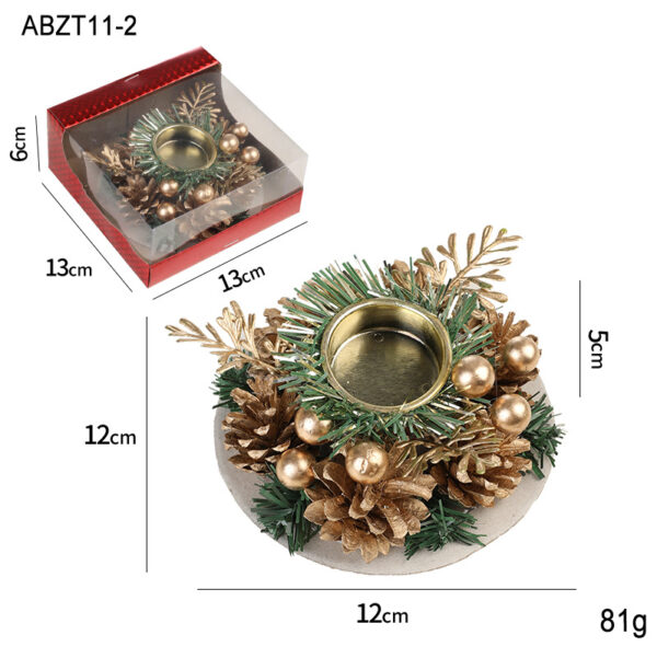 Christmas Candle Metals Candlestick Wreath Artificial Pinball Pinecone