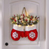 Christmas Garland Creative Glove Shaped Simulated Flower Wreath Window