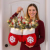 Christmas Garland Creative Glove Shaped Simulated Flower Wreath Window
