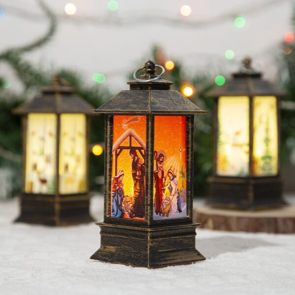 Christmas Portable Oil Lamp Santa Claus LED Night Lights Battery