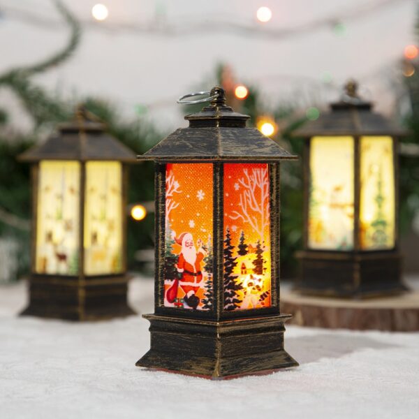 Christmas Portable Oil Lamp Santa Claus LED Night Lights Battery