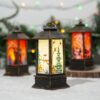 Christmas Portable Oil Lamp Santa Claus LED Night Lights Battery
