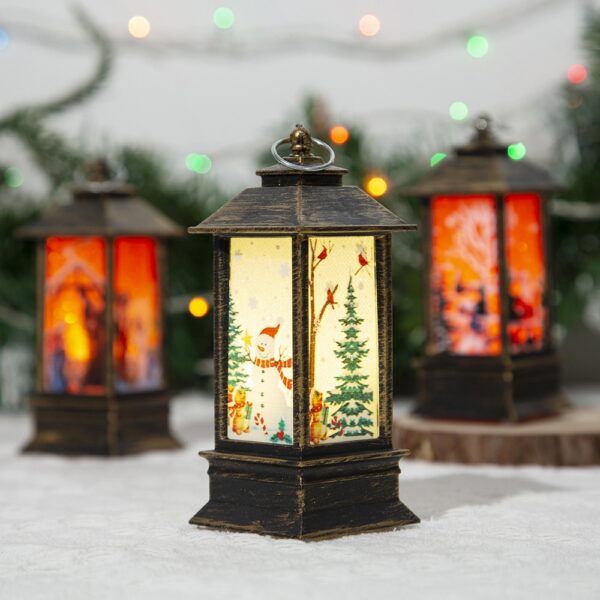 Christmas Portable Oil Lamp Santa Claus LED Night Lights Battery