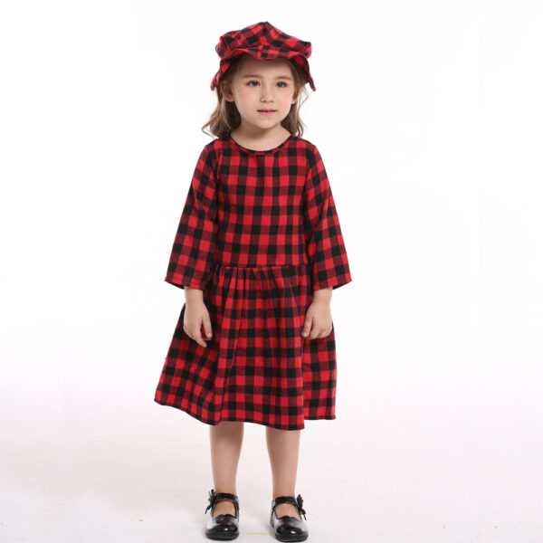 Christmas Sisters and Brothers Autumn Plaid Shirt Long Sleeve Bib Two