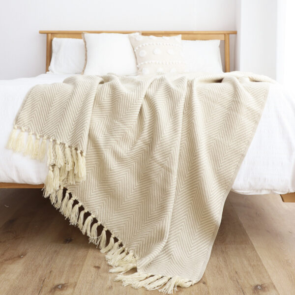 Classic Retro Herringbone Weave Sofa Blanket