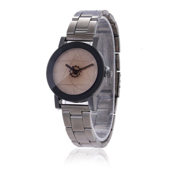 Compass Steel Band Gear Pointer Dial Men's and Women's Quartz Watches