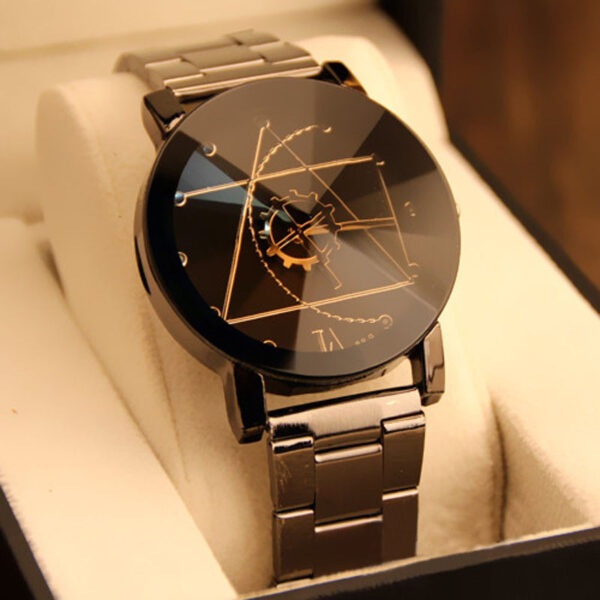 Compass Steel Band Gear Pointer Dial Men's and Women's Quartz Watches