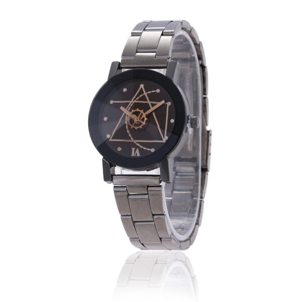 Compass Steel Band Gear Pointer Dial Men's and Women's Quartz Watches
