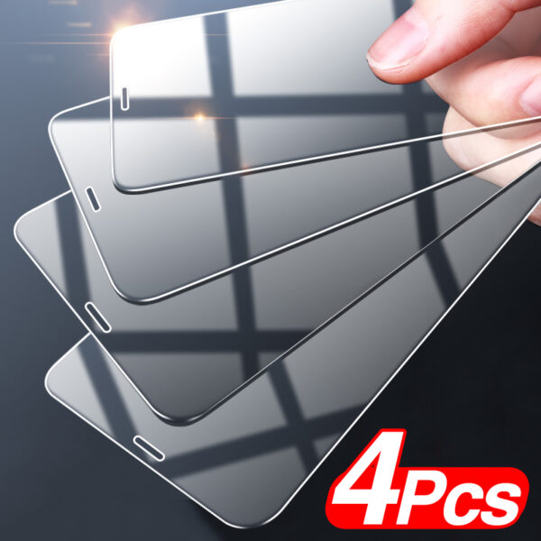 Compatible with Apple 4Pcs Full Cover Tempered Glass for 12 Pro Max