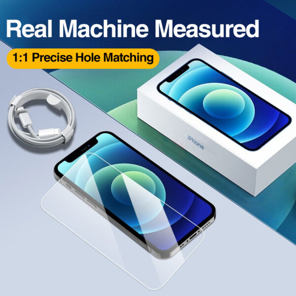 Compatible with Apple 4Pcs Full Cover Tempered Glass for 12 Pro Max