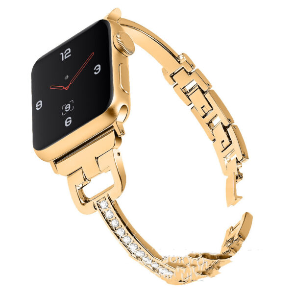 Compatible with Apple Iwatch Smart Watch 12345 D-shaped Metal Diamond