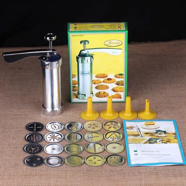 Cookie Press Gun and Icing Set Alloy Churro Maker with 10 Discs 20 4 Cookie Press Gun and Icing Set Alloy Churro Maker with 10 Discs 20 4