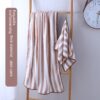 Coral Fleece Wide Striped Edge Soft Absorbent Thickening Lint-free Face Coral Fleece Wide Striped Edge Soft Absorbent Thickening Lint-free Face