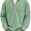 Corduroy Zipper Stand Collar Sweatshirt Fashion Warm Solid Color Long Corduroy Zipper Stand Collar Sweatshirt Fashion Warm Solid Color Long