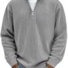 Corduroy Zipper Stand Collar Sweatshirt Fashion Warm Solid Color Long Corduroy Zipper Stand Collar Sweatshirt Fashion Warm Solid Color Long