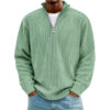 Corduroy Zipper Stand Collar Sweatshirt Fashion Warm Solid Color Long Corduroy Zipper Stand Collar Sweatshirt Fashion Warm Solid Color Long