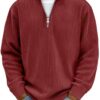 Corduroy Zipper Stand Collar Sweatshirt Fashion Warm Solid Color Long Corduroy Zipper Stand Collar Sweatshirt Fashion Warm Solid Color Long
