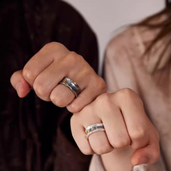 Couple Ring Men's and Women's Ring 99 Foot Silver Set Couple Ring Men's and Women's Ring 99 Foot Silver Set