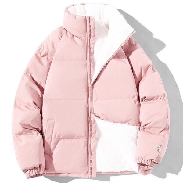 Couples Stand-up Collar Coat with Pockets Fashion Winter Warm Plush Couples Stand-up Collar Coat with Pockets Fashion Winter Warm Plush