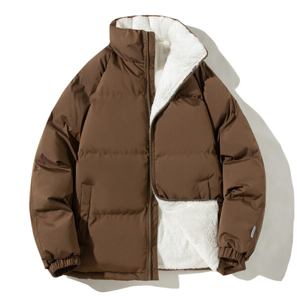 Couples Stand-up Collar Coat with Pockets Fashion Winter Warm Plush