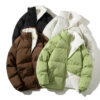 Couples Stand-up Collar Coat with Pockets Fashion Winter Warm Plush Couples Stand-up Collar Coat with Pockets Fashion Winter Warm Plush