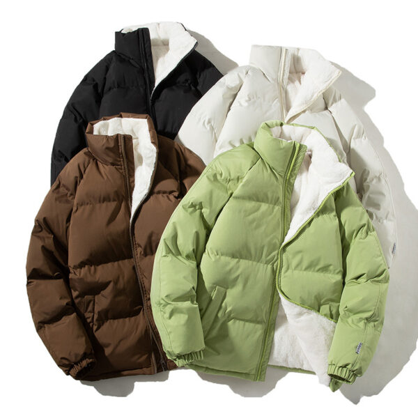 Couples Stand-up Collar Coat with Pockets Fashion Winter Warm Plush Couples Stand-up Collar Coat with Pockets Fashion Winter Warm Plush