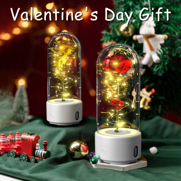 Creative 2 in 1 Rose Flowers LED Light and Bluetooth-compatible Speaker Creative 2 in 1 Rose Flowers LED Light and Bluetooth-compatible Speaker